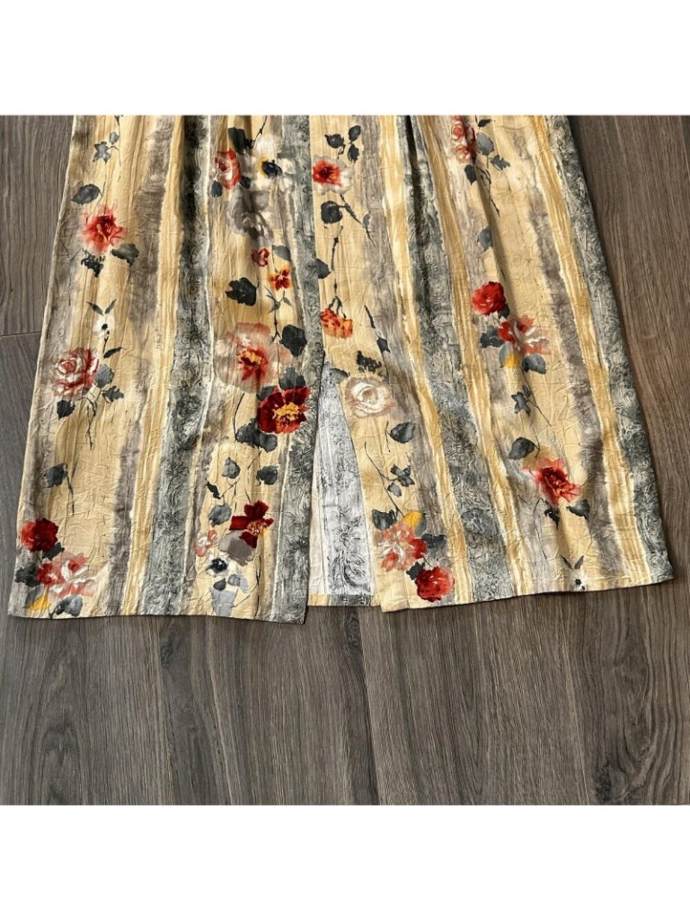 Jams World Dress Womens S Antique Trellis Floral Stripe Rayon Maxi Pockets USA - Picture 4 of 15